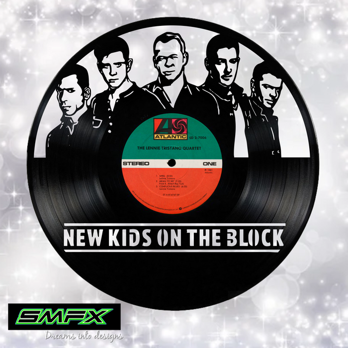 New Kids On the block Laser Cut Vinyl Record artist representation or vinyl clock