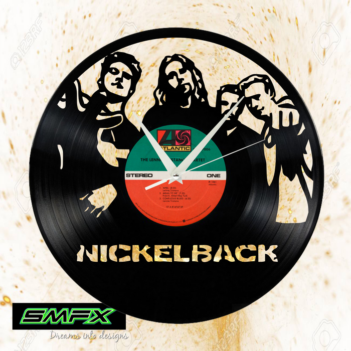 nickelback Laser Cut Vinyl Record artist representation or vinyl clock