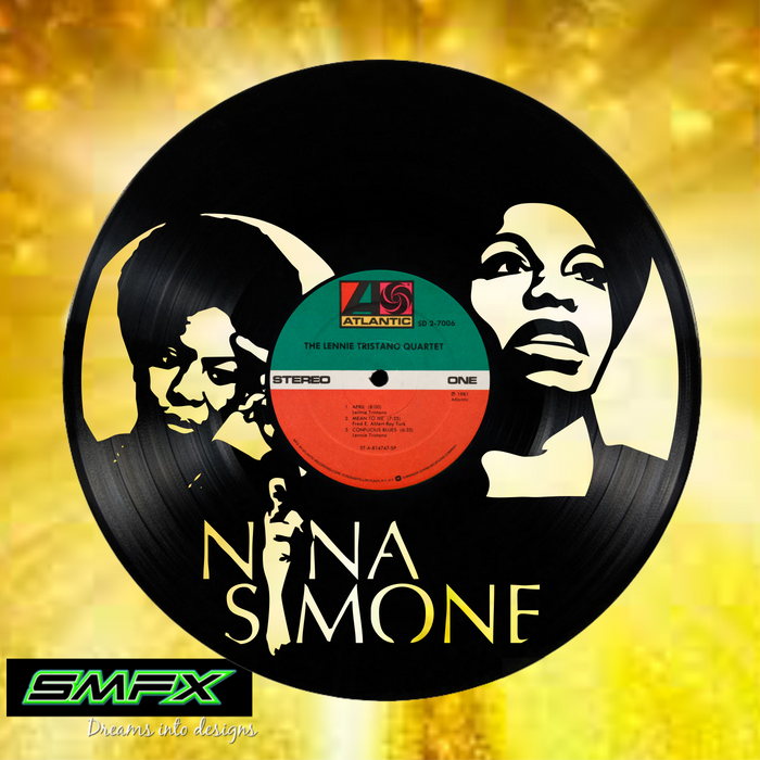 nina samone Laser Cut Vinyl Record artist representation or vinyl clock