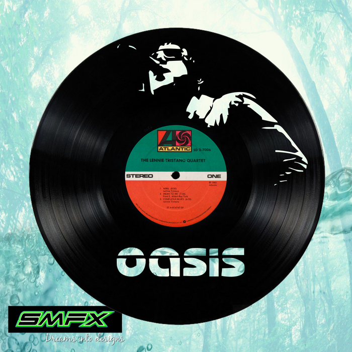 oasis Laser Cut Vinyl Record artist representation or vinyl clock
