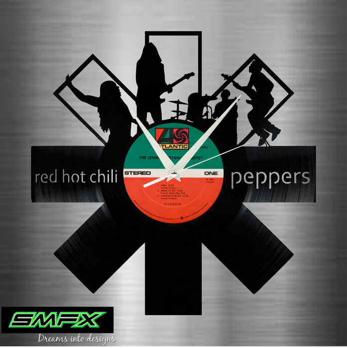 red hot chili peppers Laser Cut Vinyl Record artist representation or vinyl clock