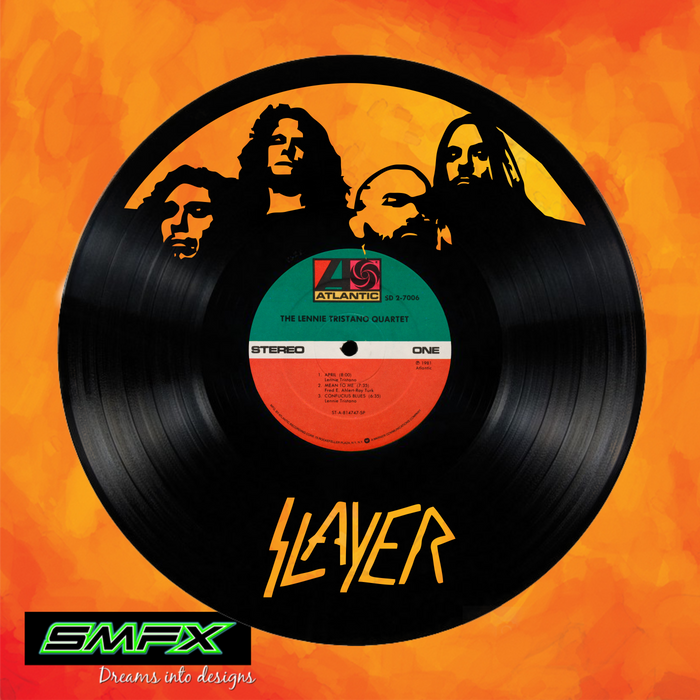 slayer Laser Cut Vinyl Record artist representation or vinyl clock