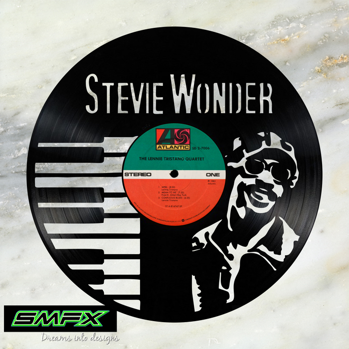 stevie wonder Laser Cut Vinyl Record artist representation or vinyl clock