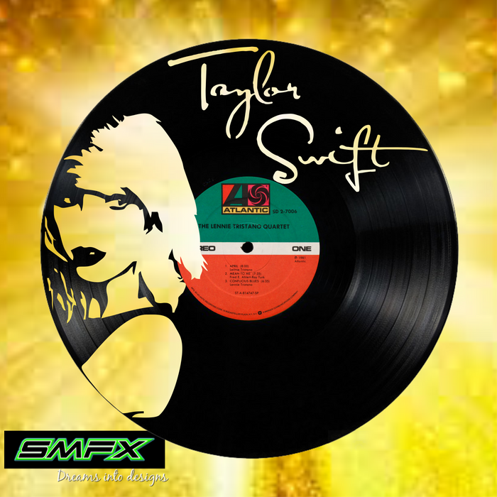 taylor swift Laser Cut Vinyl Record artist representation or vinyl clock