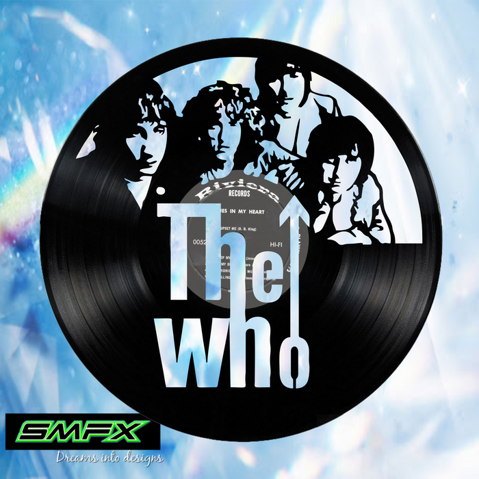 the Who Laser Cut Vinyl Record artist representation or vinyl clock