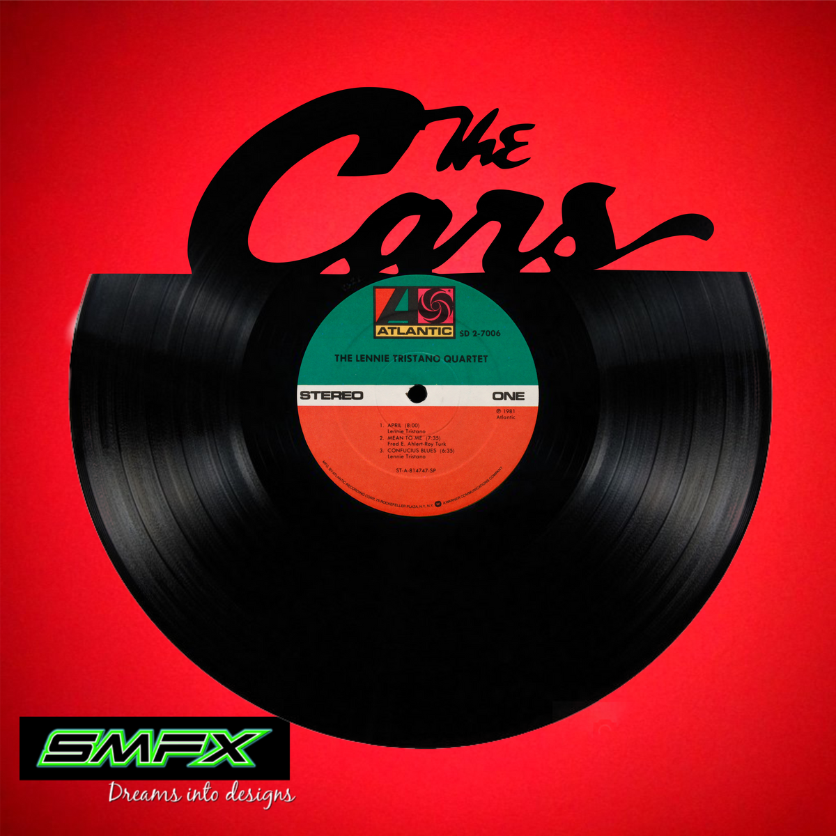 the cars Laser Cut Vinyl Record artist representation or vinyl