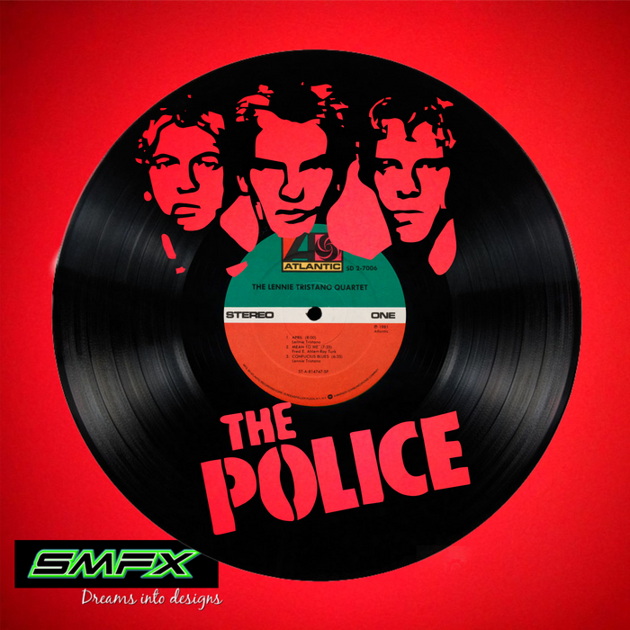 the police Laser Cut Vinyl Record artist representation or vinyl clock
