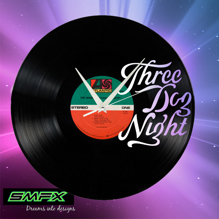 three dog night Laser Cut Vinyl Record artist representation or vinyl clock