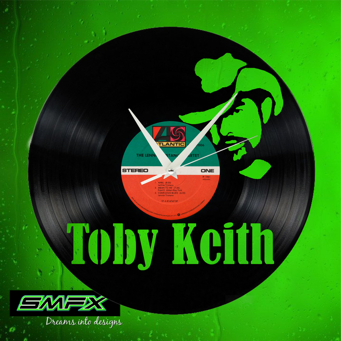 toby keith Laser Cut Vinyl Record artist representation or vinyl clock