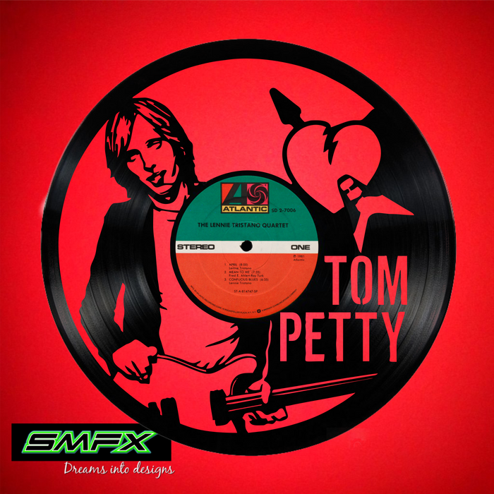tom petty Laser Cut Vinyl Record artist representation or vinyl clock