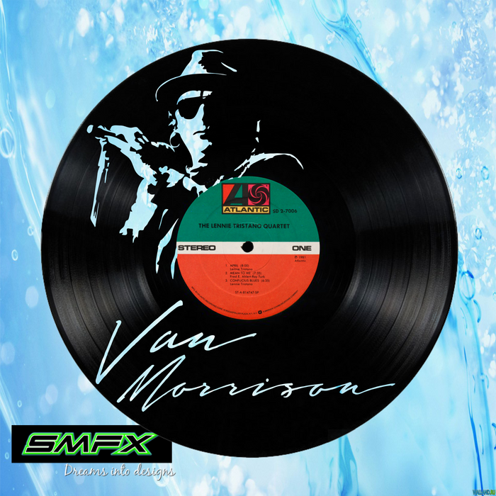 van morison Laser Cut Vinyl Record artist representation or vinyl clock