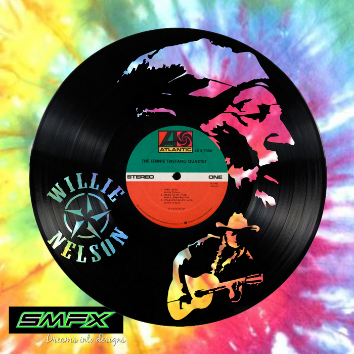 Willie nelson Laser Cut Vinyl Record artist representation or vinyl clock